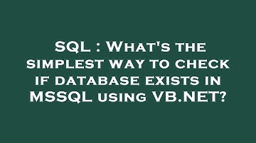 SQL : What