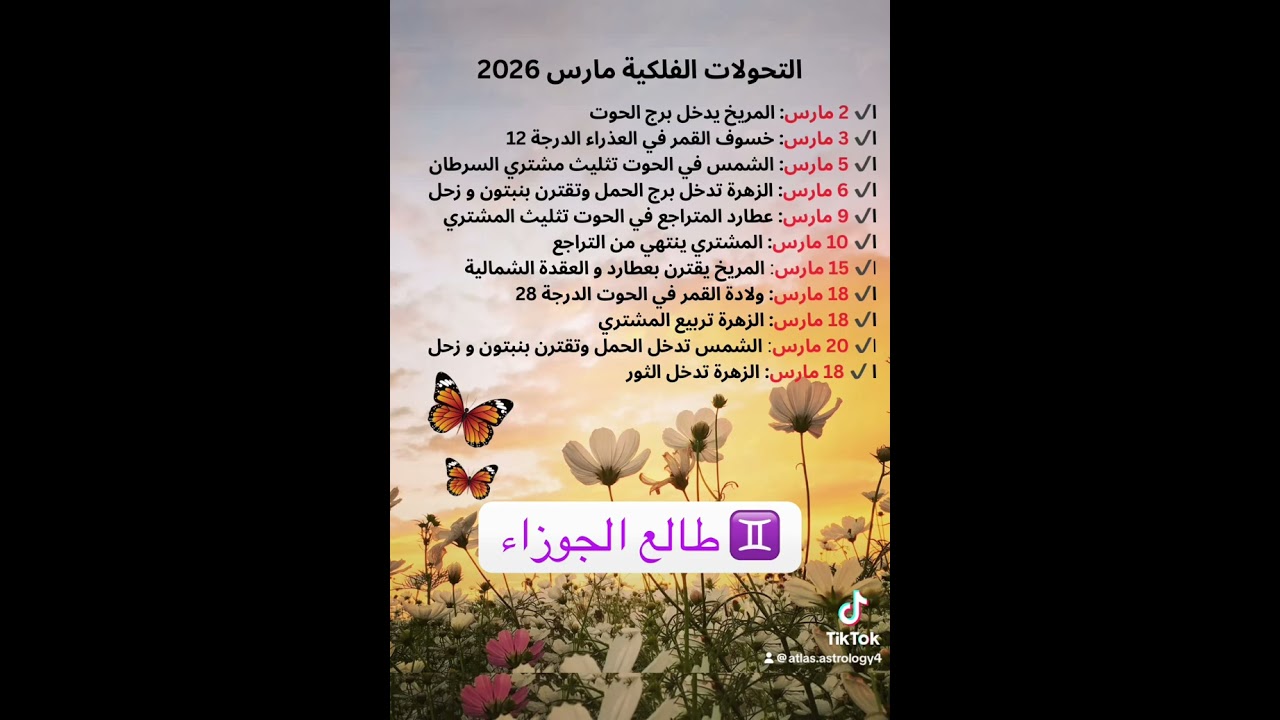 ♊️ طالع الجوزاء توقعات مارس 2026