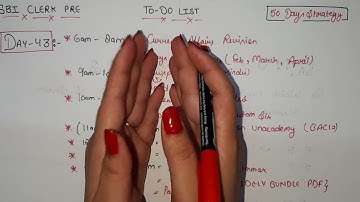 SBI CLERK Day- 43 To Do List. Follow it blindly for 50 days and get a job in SBI. Strategy matters.