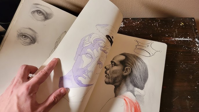 Tour of @jmr_art's finished Toned Tan sketchbook - Take a look at the  stylish portraits inside.… …