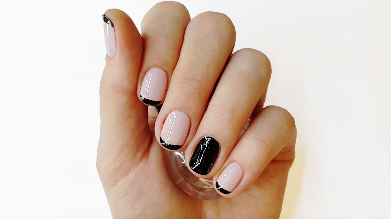 French Nails Without Nail Polish | Black French Manicure - Youtube