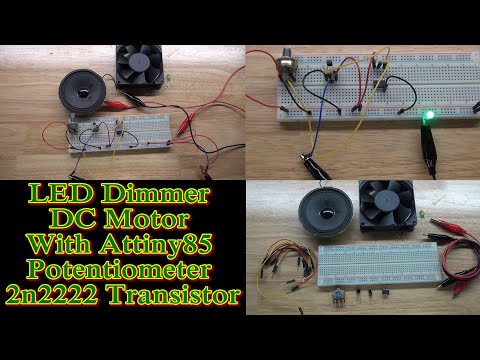 LED Dimmer DC Motor Speed Controler With Attiny85 Potentiometer And 2