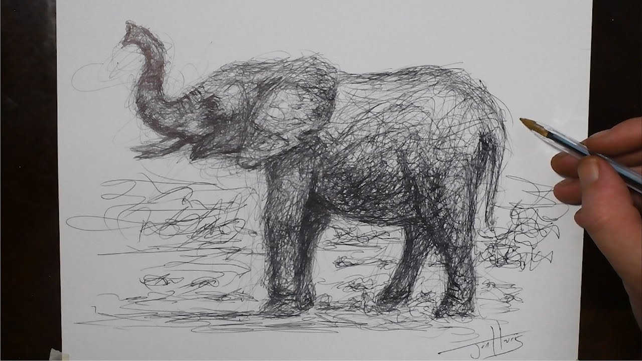 How to Draw an Elephant with a Bic Pen - YouTube