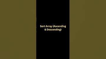 Sort array | ascending & descending | #csharp #logic #logical #programming #coding