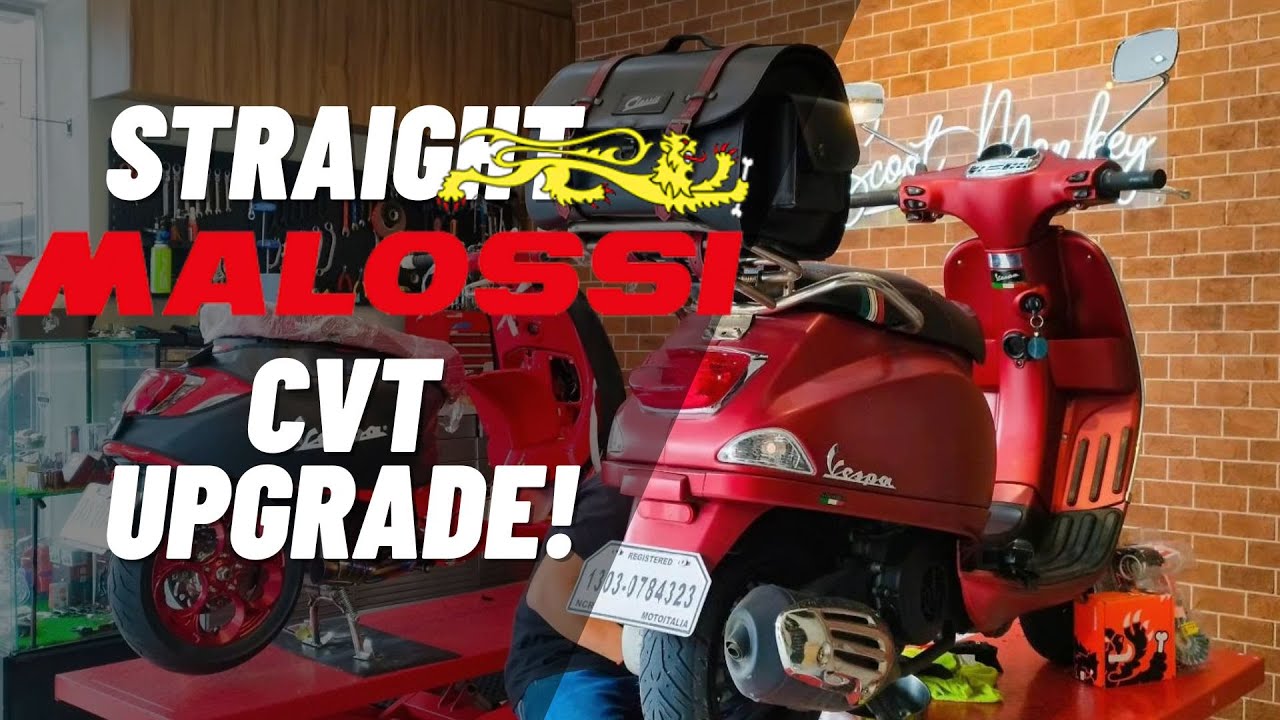 CHANGE OIL + STRAIGHT MALOSSI CVT UPGRADE SCOOT MONKEY 2.0 VESPA