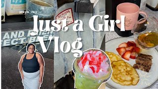 Just a Girl Vlog: Breakfast, GRWM, Strawberry Shortcake Matcha, Marshalls Run | Maya Jay