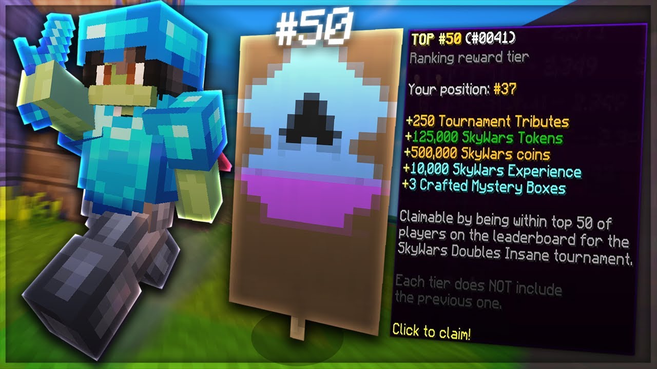 Getting TOP #50 In The Hypixel Skywars Doubles Tournament! - YouTube