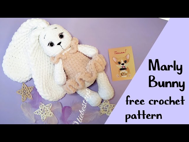 How to crochet a cute bunny, free crochet tutorial, plush bunny rabbit  Marly, easy tutorial 