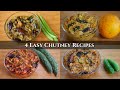 4 Easy & Quick Chutney Recipes~Gawar phalli Chutney, karela Chutney, Budme ki Chutney, Donde Chutney