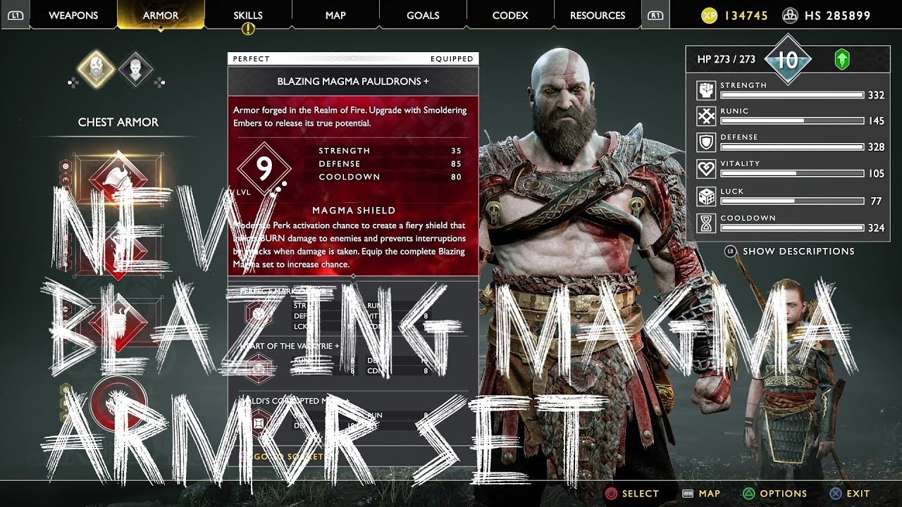 New Blazing Magma Armor Set Show Case | God of War New Game Plus