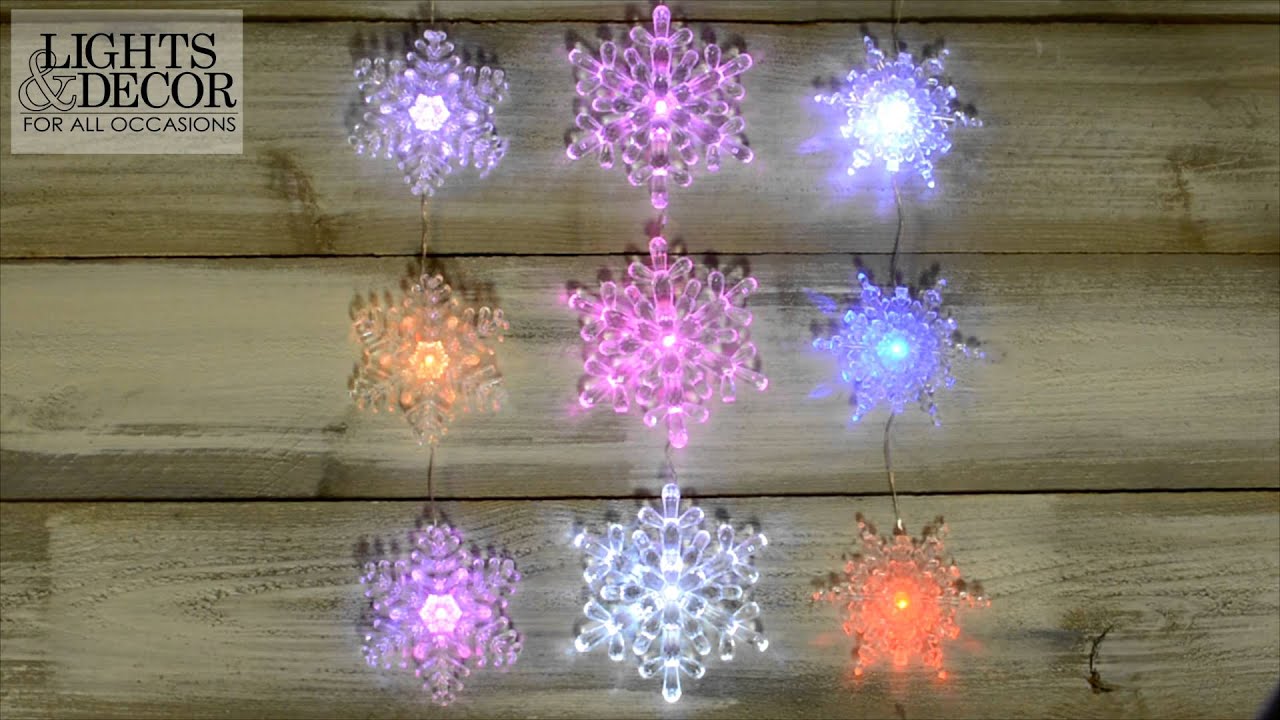 Color Change LED Snowflake Garland - YouTube