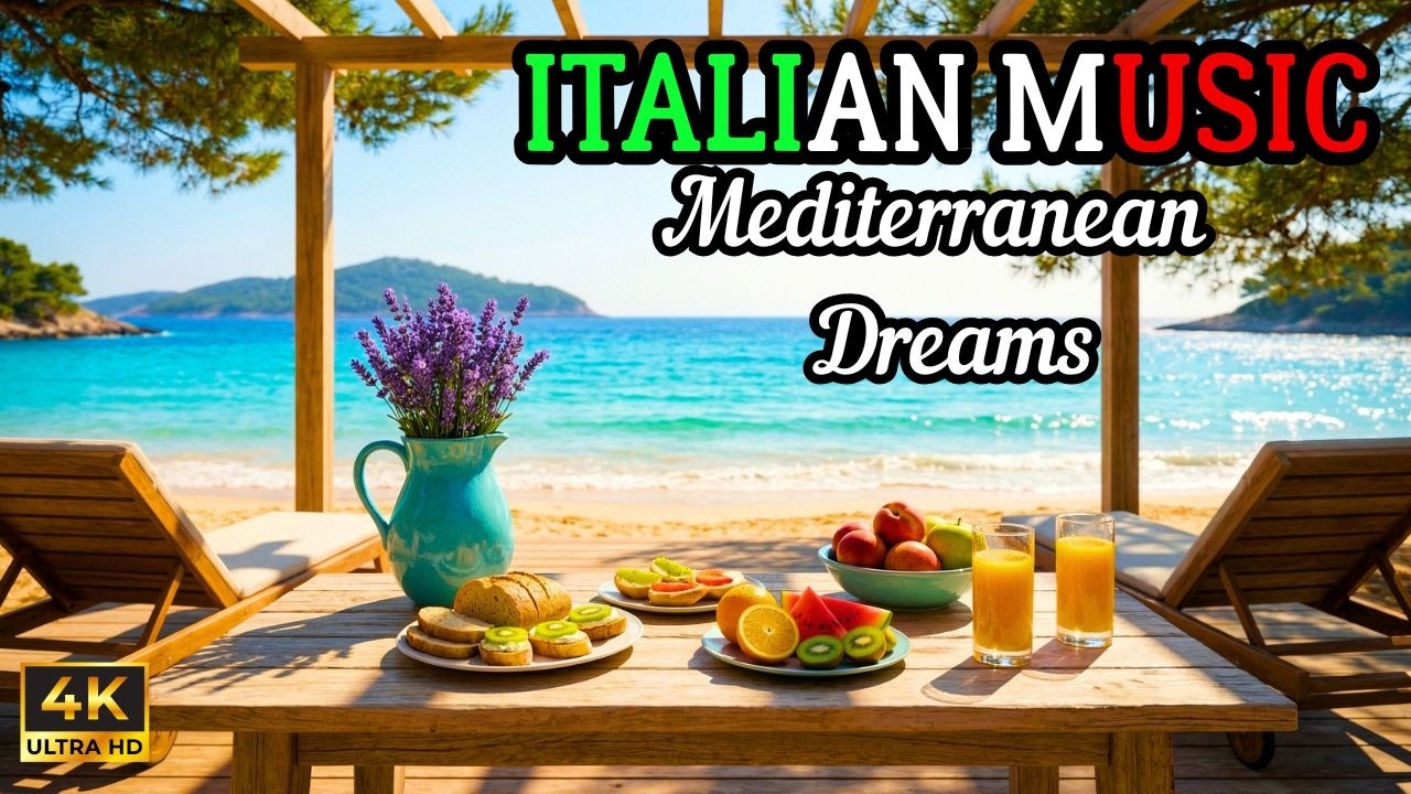 🎶 Italian Vibes & Mediterranean Music 🎶 3+ Hours Amalfi Coast & Lake Como Coastal Summer Ambience 4K