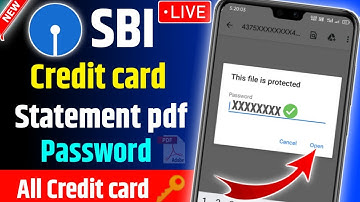 Sbi Credit Card Statement Pdf Password | How To Open Sbi Credit Card Statement Pdf Password