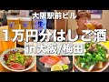 【大阪/梅田】大阪駅前ビルで1万円分はしご酒!激安酒場で何軒はしご酒出来る?【あかマル、大富豪、まじめや、銀座屋、庶民、麺屋7.5Hz+】