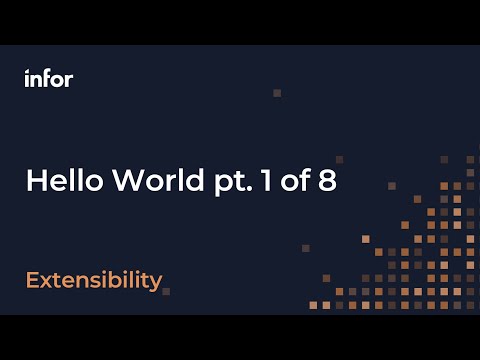 Infor Mongoose - Hello World pt. 1 of 8