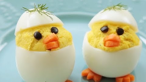 Easter chick devilled eggs | Video recipe