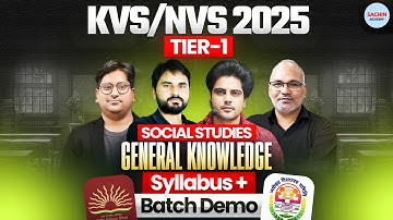 KVS/NVS 2025 TIER 1 Best Batch General Knowledge Syllabus + Batch Demo by Sachin Academy live 3pm