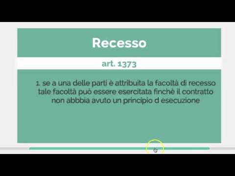 Recesso convenzionale diritto privato