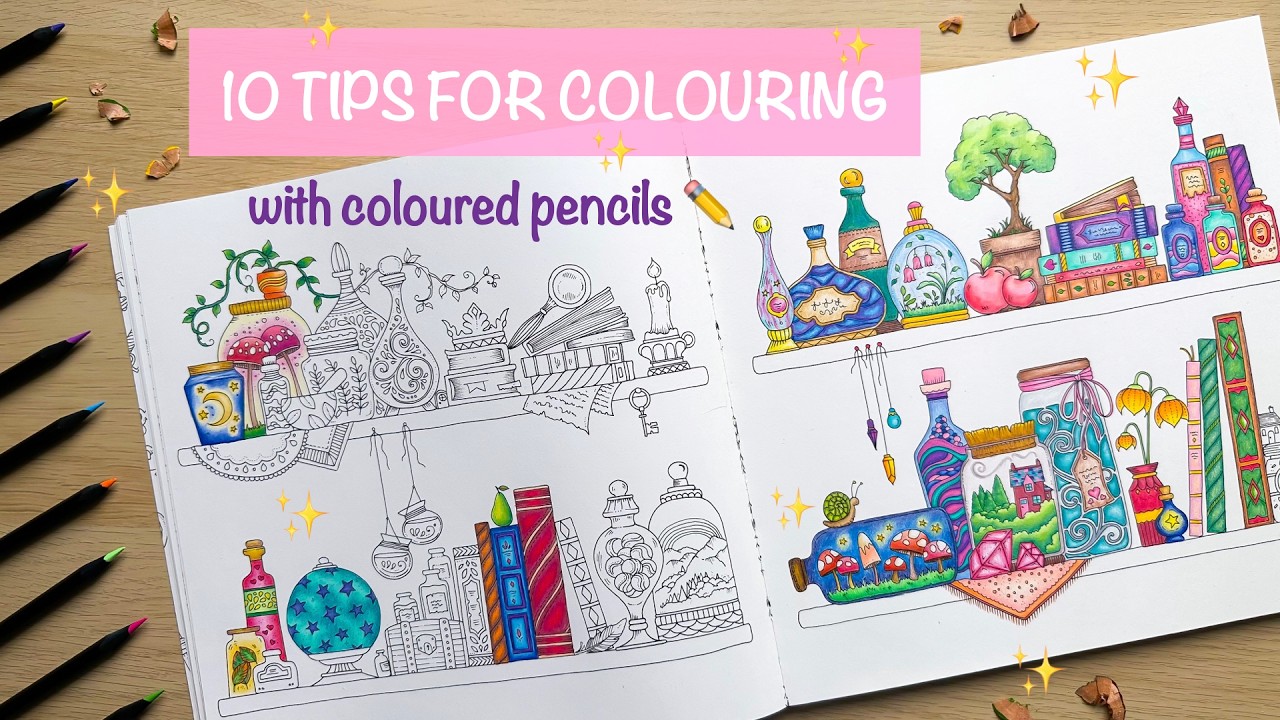 10 TIPS for colouring with coloured pencils ️ - YouTube