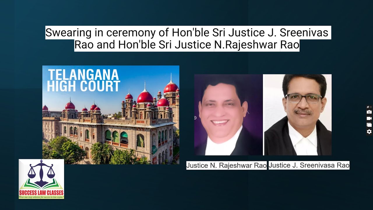 J D Rao Swearing in ceremony of Hon'ble Sri Justice J. Sreenivas Rao and Hon ...