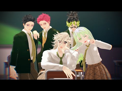 【鬼滅のMMD】 上弦・弐参陸でテレビキャスタービーボーイ【Douma & Akaza & Daki & Gyutarou】