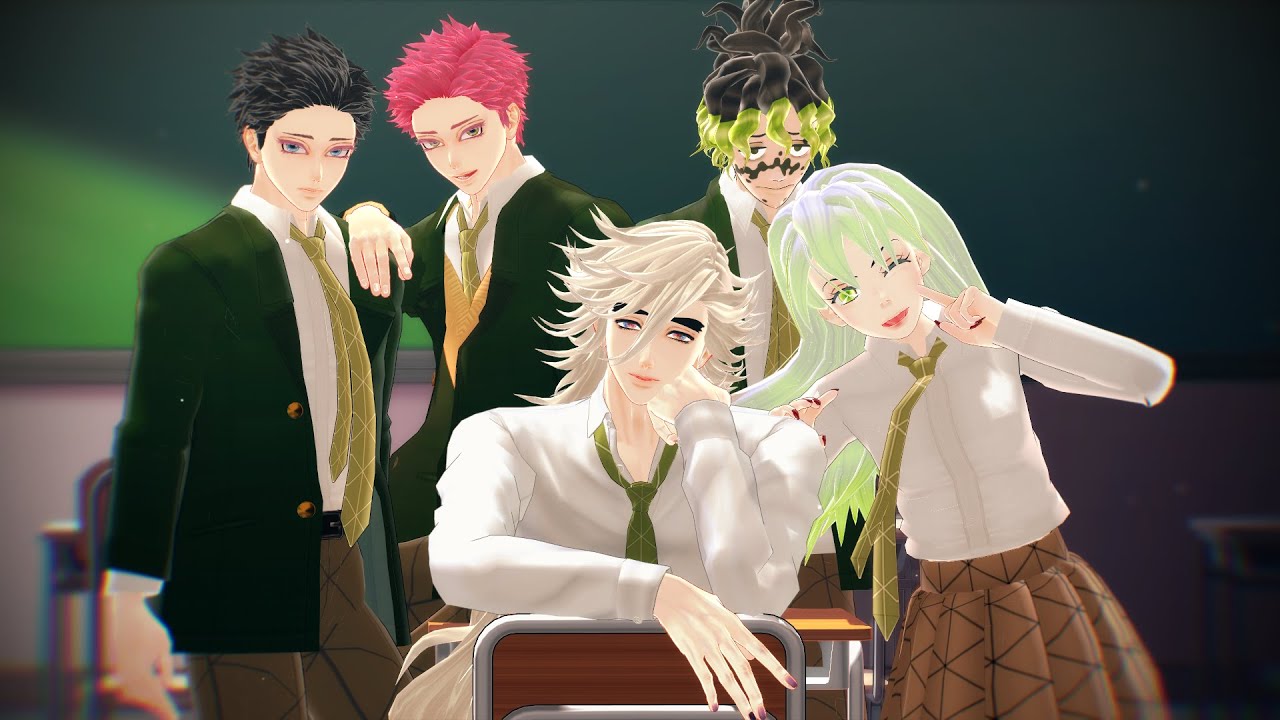 【鬼滅のMMD】 上弦・弐参陸でテレビキャスタービーボーイ【Douma & Akaza & Daki & Gyutarou】