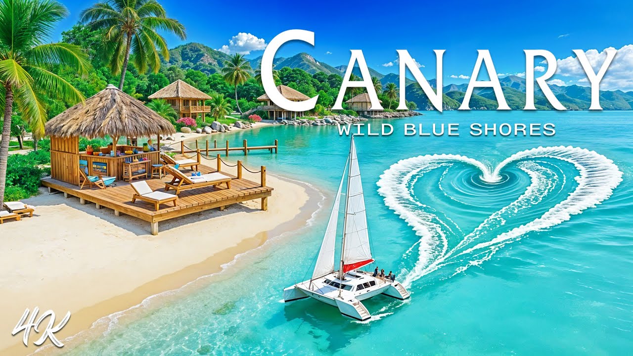 [4K] Канарские острова 2026 🇪🇸 Потрясающие островные пейзажи и океанские горизонты в стиле дип-хаус.