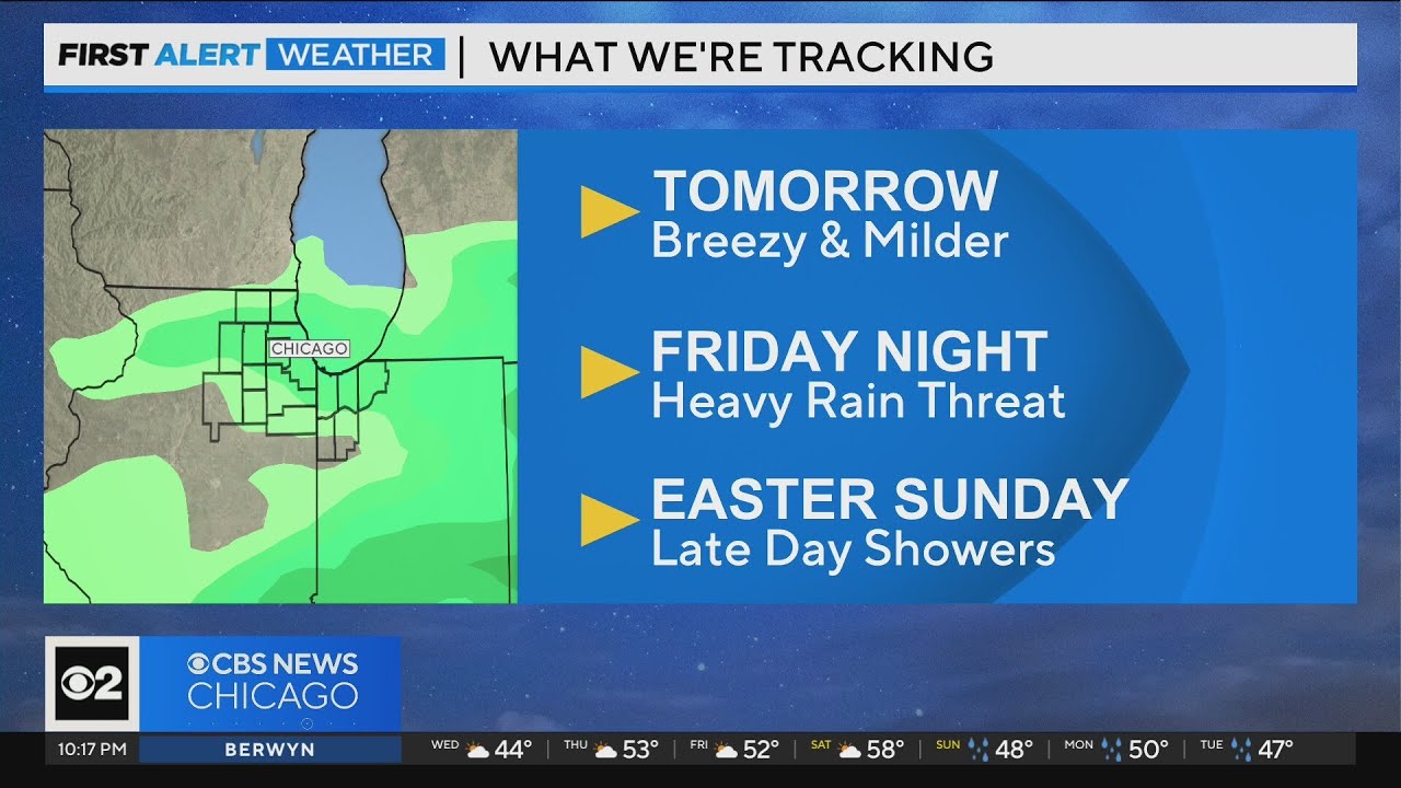 Breezy and milder in Chicago Thursday, heavy rain threat Friday night ...