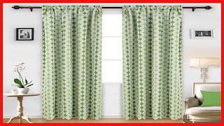 Deconovo Pattern Rod Pocket Blackout Curtains Window Treatment Panels for Bedroom, 52x95 Inch, Green