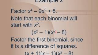 Factoring Completely (Algebra 1 10.5)