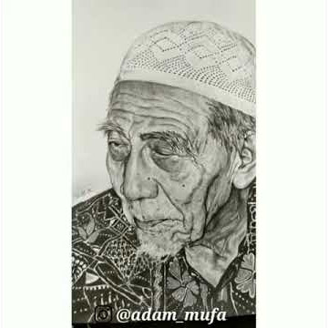 Mengenang 100 hari Almagfurlah Mbah KH. Maimoen Zubair. (Lukisan karya putra Abuya Muhtadi) @A Mufa