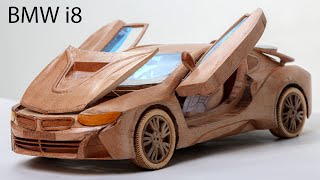 Wood Carving - BMW i8 (2020) - ASMR Woodworking, DIY Car Model by Awesome Woodcraft