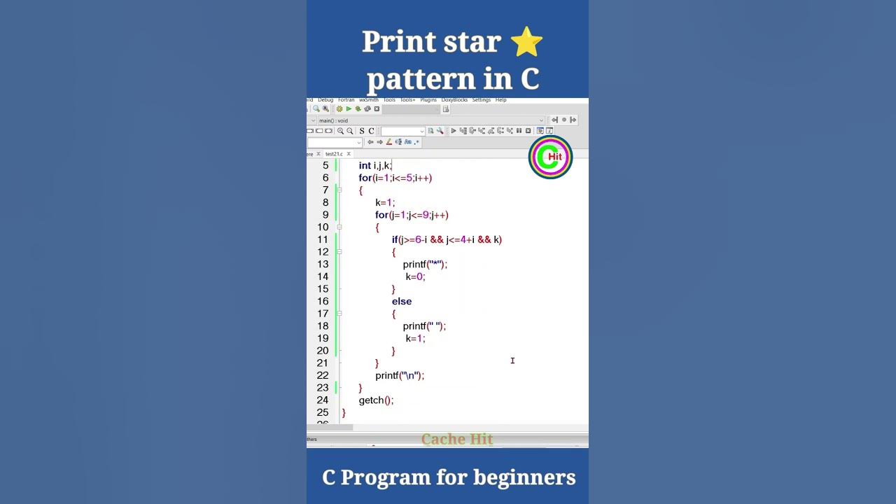 Print Star pattern in C programming| #c_programming #c #starpattern # ...