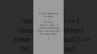 Debouncing in JavaScript Explained in 30 sec #javascript #coding #programming #shorts #trending