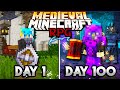 I survived 100 days in Medieval RPG Minecraft AGAIN.. Here's what happened