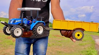 New Holland 6010 Xcel Tractor 🚜Unboxing with Trolley Die model | Rc Farming Equipment #rajminitoy