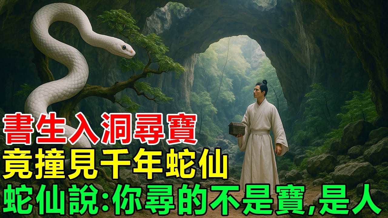 民間故事：書生入洞尋寶，竟撞見千年蛇仙，蛇仙說：你尋的不是寶，是人