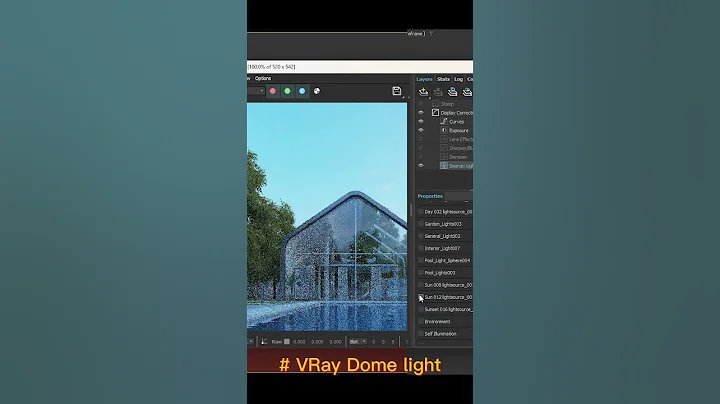 Vray dome light render kiến trúc  #shorts