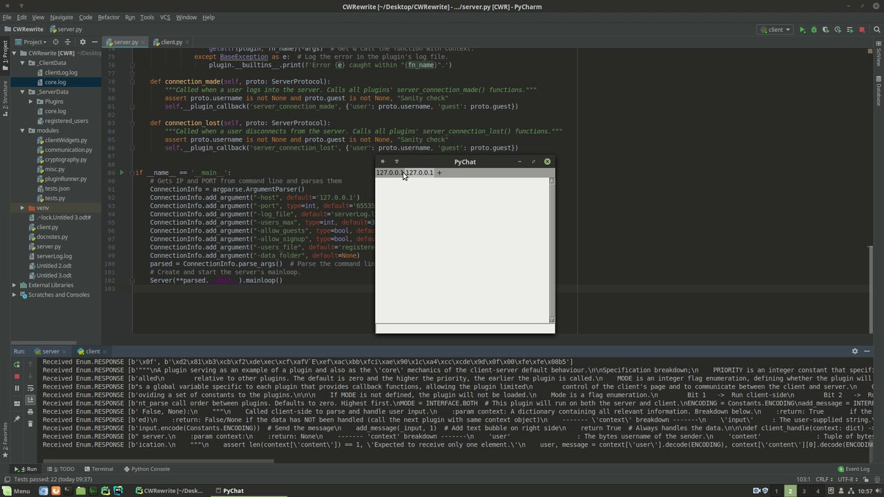 PyChat Test 1- Basic usage