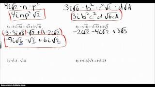 Algebra 2C Review for Section 7.5 - 8.1