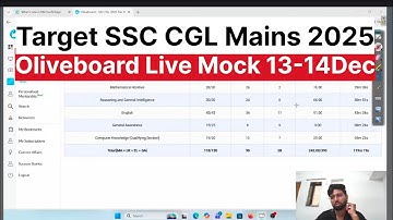 OLIVEBOARD Live Mock 13-14Dec|SSC CGL Mains 2025| Eduquity Pattern| ✍️💯#oliveboard#ssc#maths#cgl