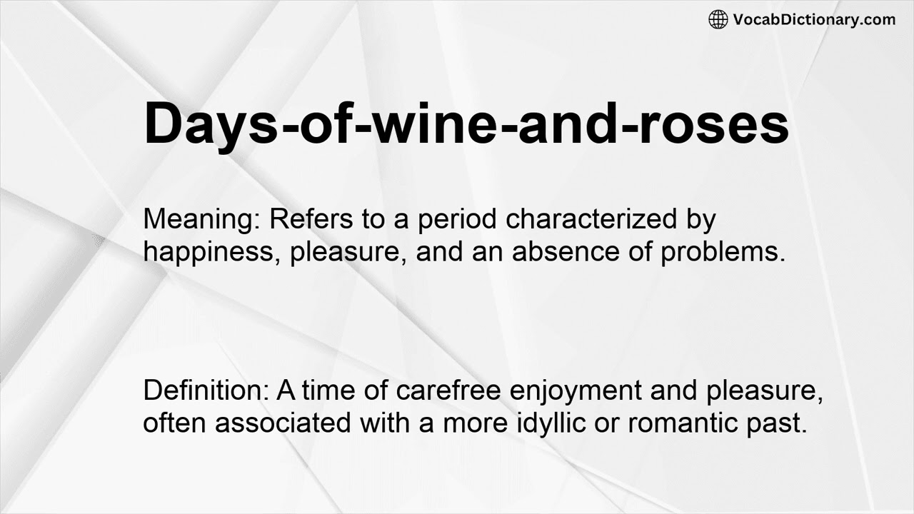 Days-of-wine-and-roses Meaning - YouTube