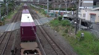 貨物列車 2099レ EF65-2070 2019/06/23 渡田踏切俯瞰