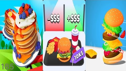 Pancake Run vs Fast Food Run vs Burger Run - Triple Gameplay 185 (Android/iOS).