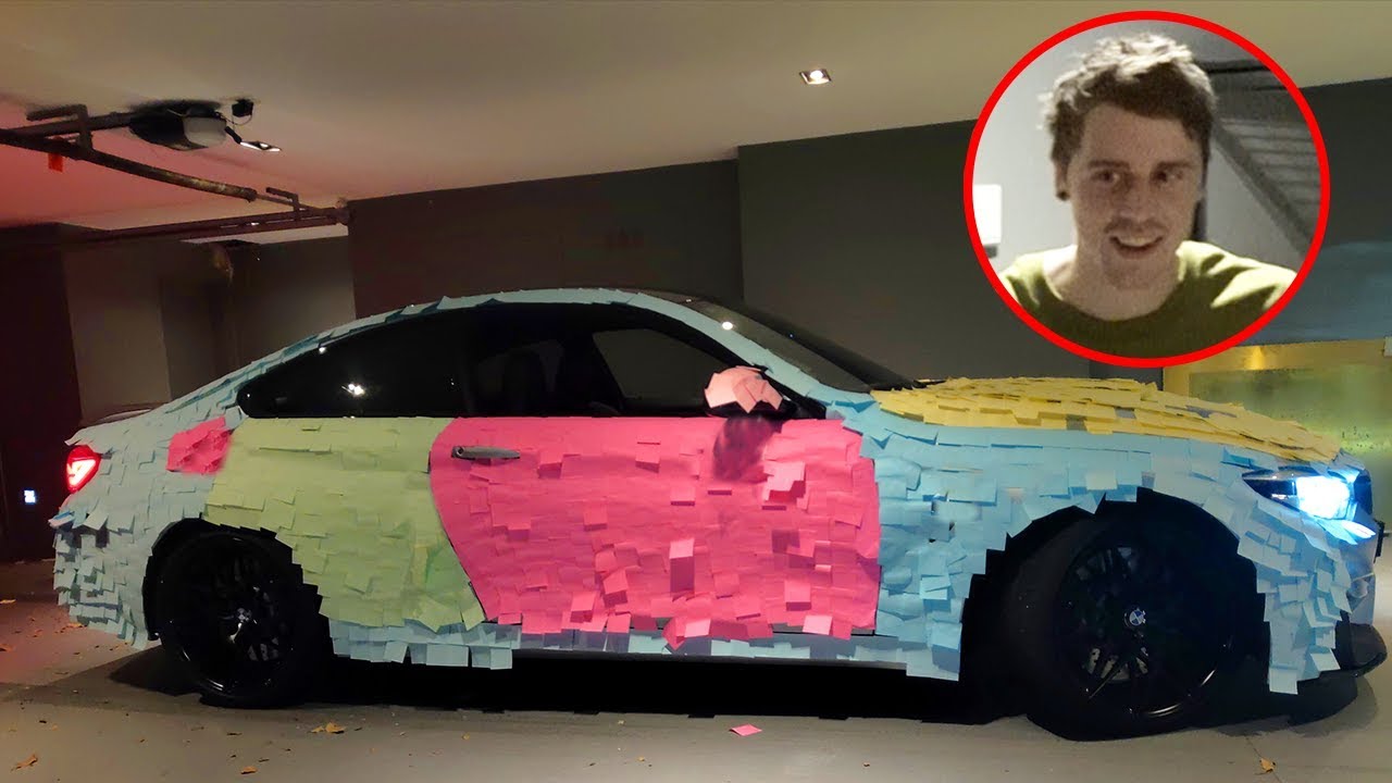 Sticky note car prank at the Click House YouTube