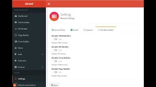 How to disable builder on cicool