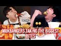 mukbangers SHOVING food in their mouths (big bites)