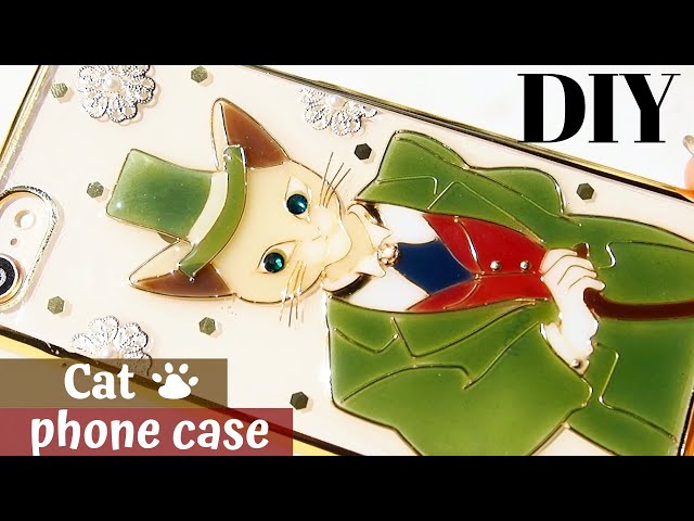 【UVレジン】大好きな猫のスマホケース/Make a cool cat iPhone case/DIY