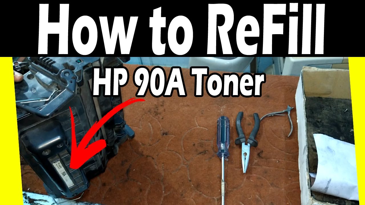 How to refill CE390A (HP 90A) toner cartridge | How to Recycle HP