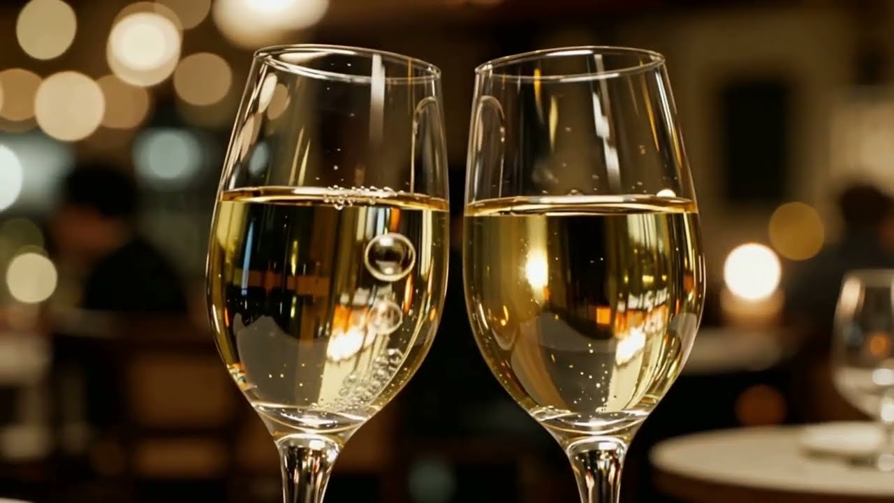 Romantic Candlelight Dinner Champagne Toast   Luxury Celebration of Love and Valentine 4K